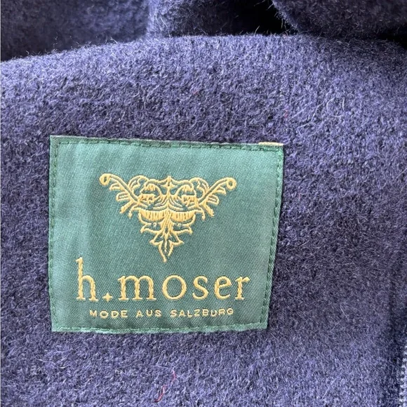 Moser Austria Boiled Wool Trachten Jacket Navy EU 48 Salzburg NWT - Picture 8 of 12